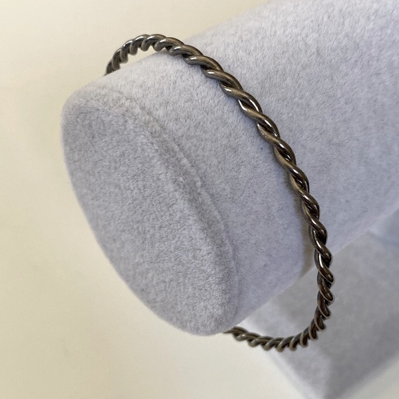 925 Silver handmade rope twisted bangle - Picture 2 of 6
